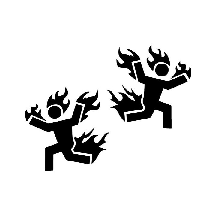 Man On Fire Stickers – Flaming Figure Decals (2-Pack)