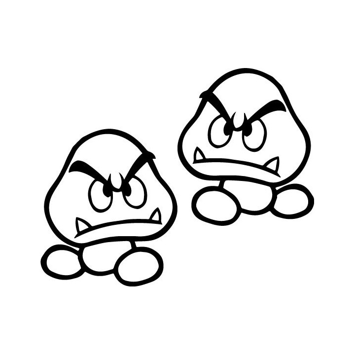Super Mario Goomba Stickers – Nintendo Decals (2-Pack)