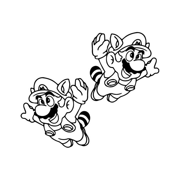 Raccoon Mario Stickers – Tanooki Suit SMB3 Decals (2-Pack)
