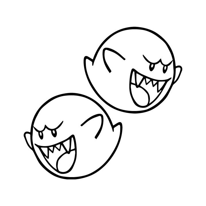 Super Mario Boo Ghost Stickers – Big Boo Decals (2-Pack)