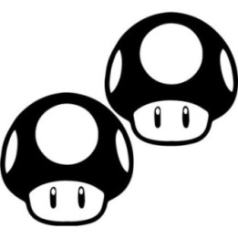 Super Mario Mushroom Stickers – Nintendo Decals (2-Pack)