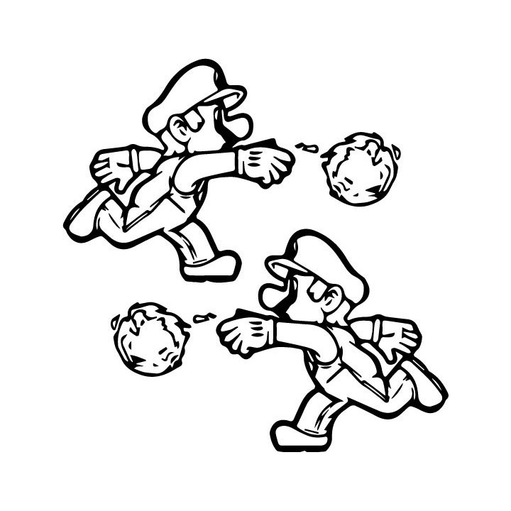 Super Mario Fireball Stickers – Fire Mario Decals (2-Pack)
