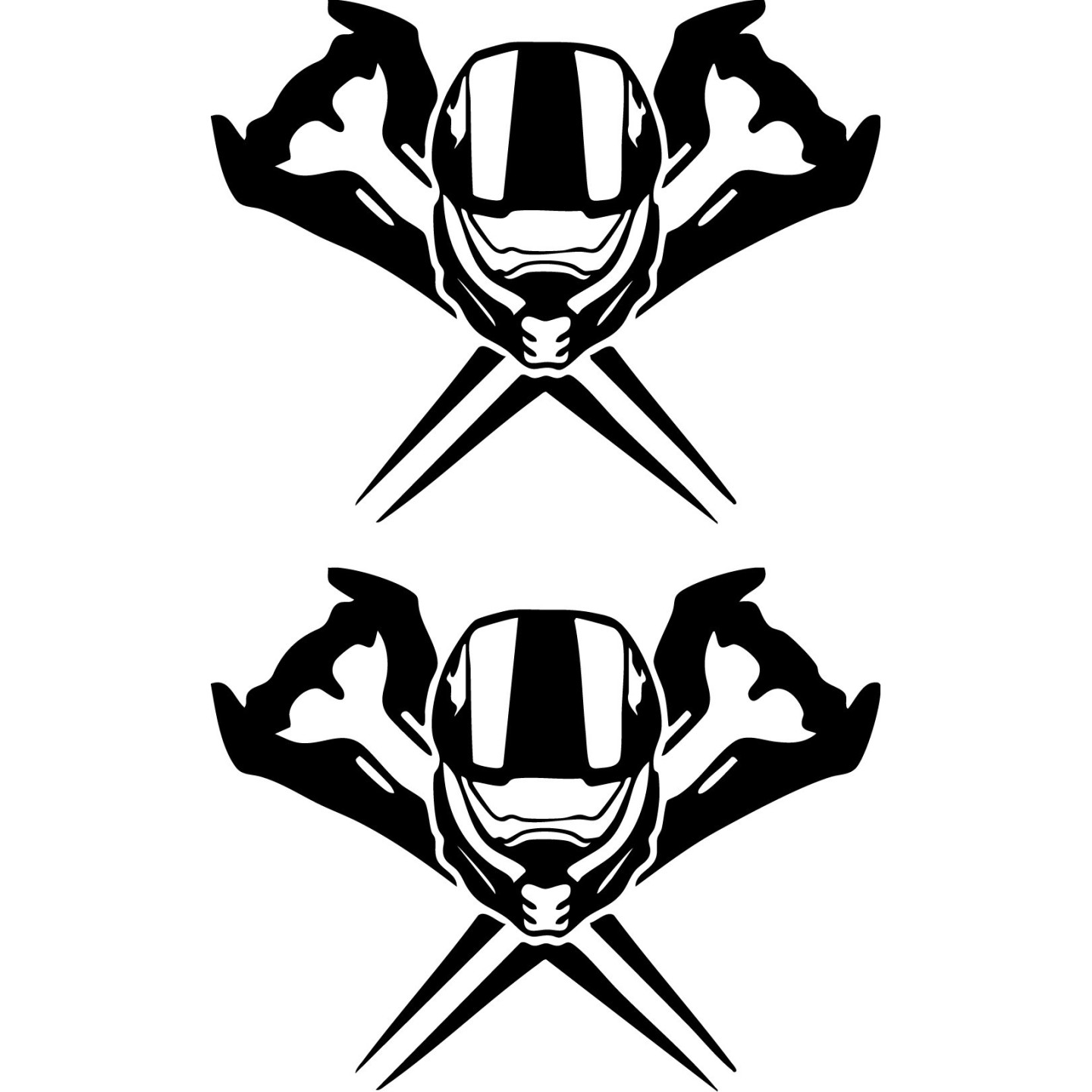 Halo Master Chief Helmet Stickers – Spartan 117 Decals (2-Pack)