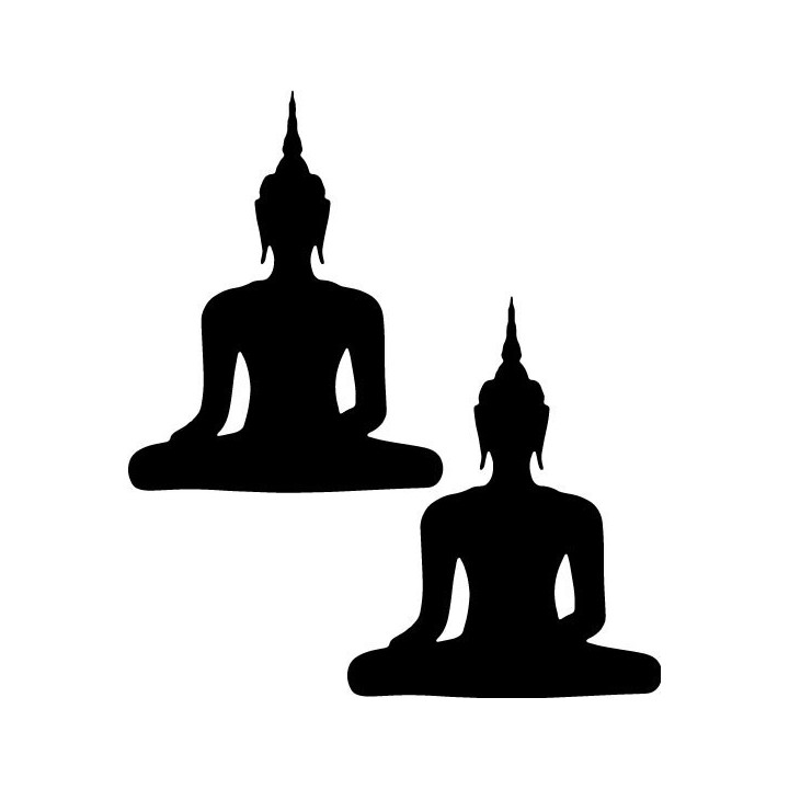 Buddha Silhouette Stickers – Zen Meditation Decals (2-Pack)