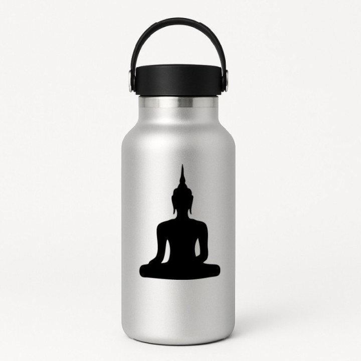 Buddha Silhouette Stickers – Zen Meditation Decals (2-Pack)