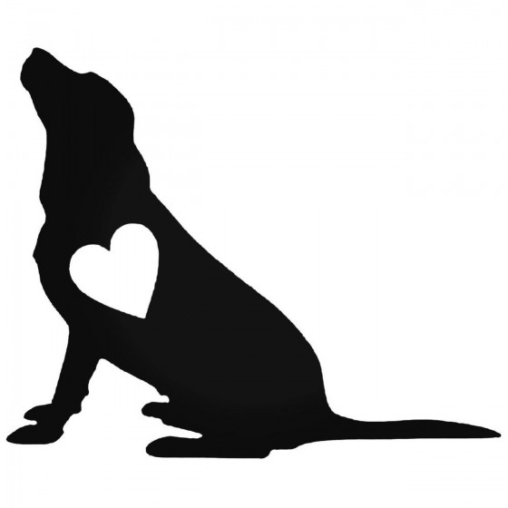 Dog With Heart Decal Sticker