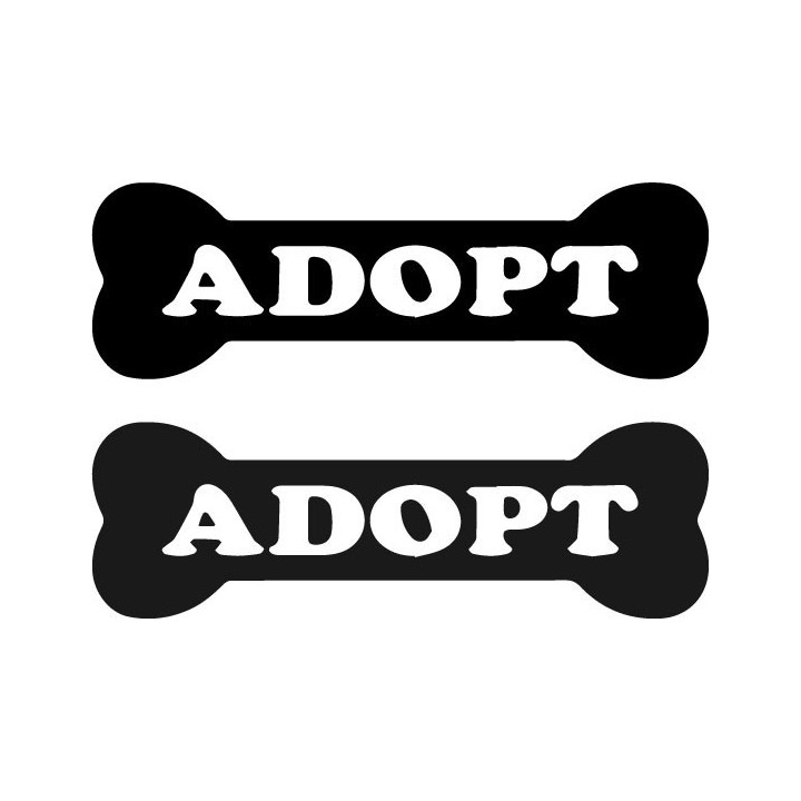Buy Adopt Dog Love Bone Decal Sticker Online