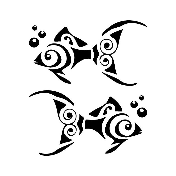 Tribal Fish Stickers – Aquatic Animal Decals (2-Pack)