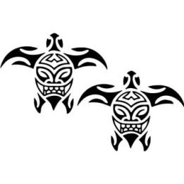 Tribal Sea Turtle Stickers – Polynesian Ocean Decals (2-Pack)