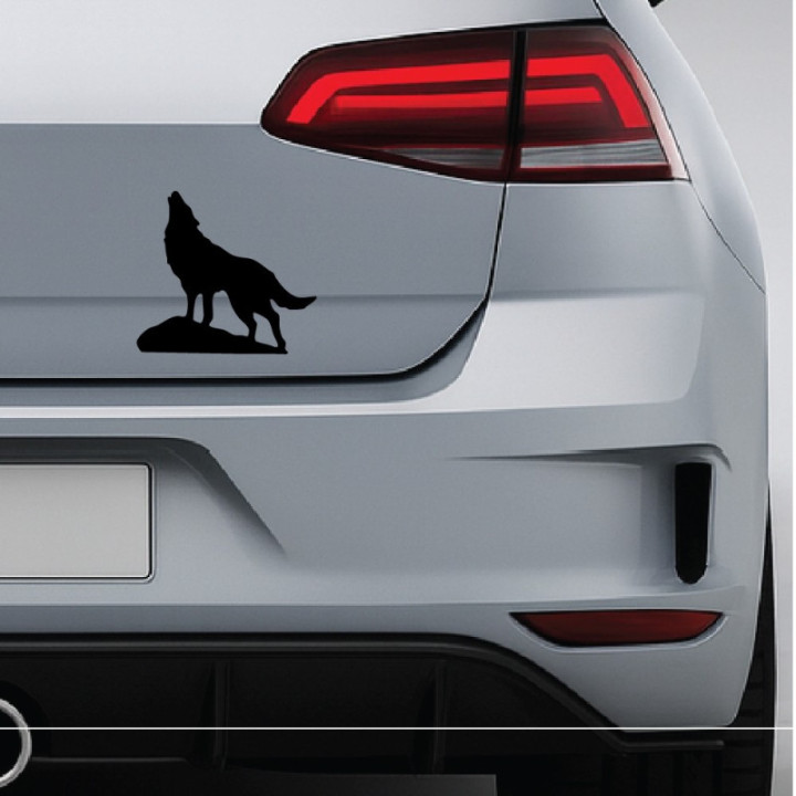 Buy Wolf Howling Vinyl Decal Online