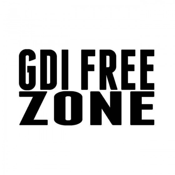 Gdi Free Zone Vinyl Decal...