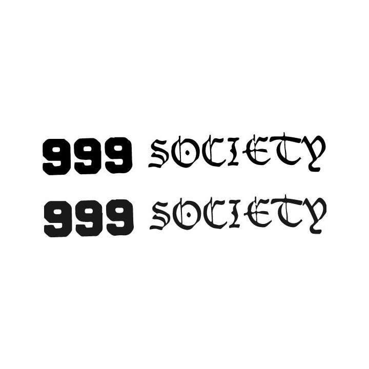 999 Society Stickers – Streetwear Logo Decals (2-Pack)