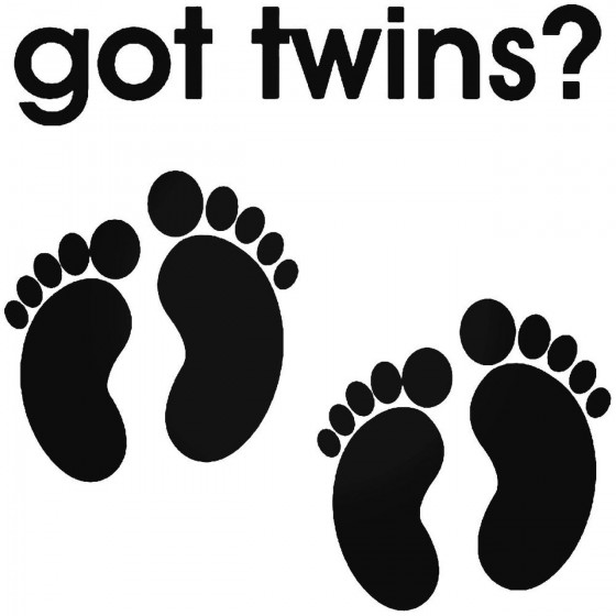 Got Twins Baby Feet Sticker