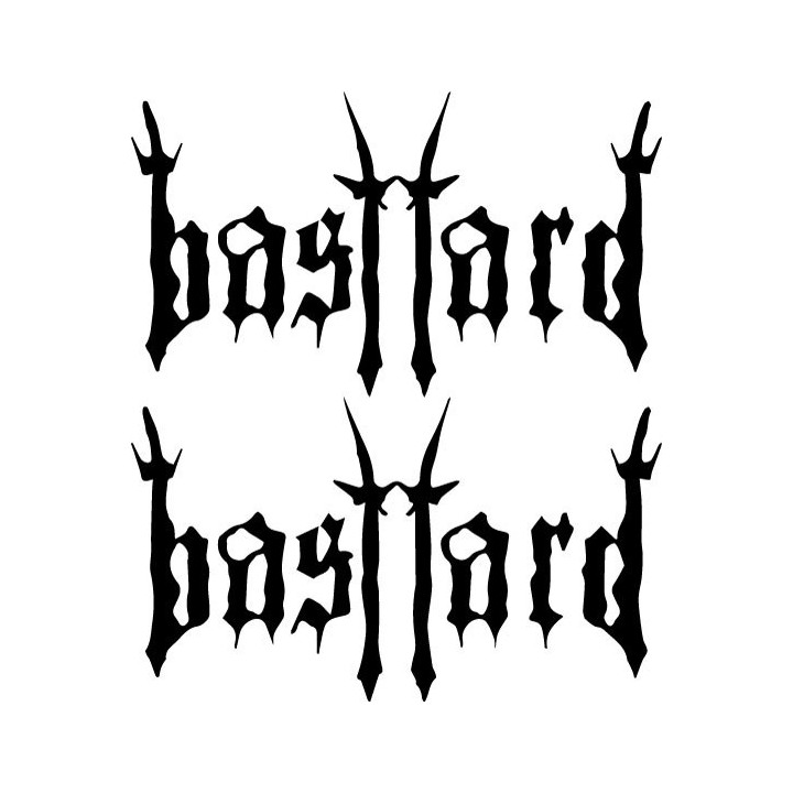 Bastard Band Logo Stickers – Heavy Metal Decals (2-Pack)