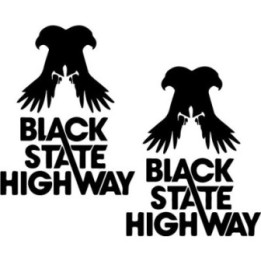 Black State Highway Stickers – Hard Rock Decals (2-Pack)