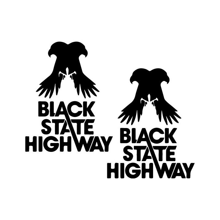 Black State Highway Stickers – Hard Rock Decals (2-Pack)