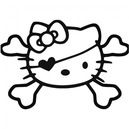 Buy Hello Kitty Jolly Roger 17 Decal Sticker Online