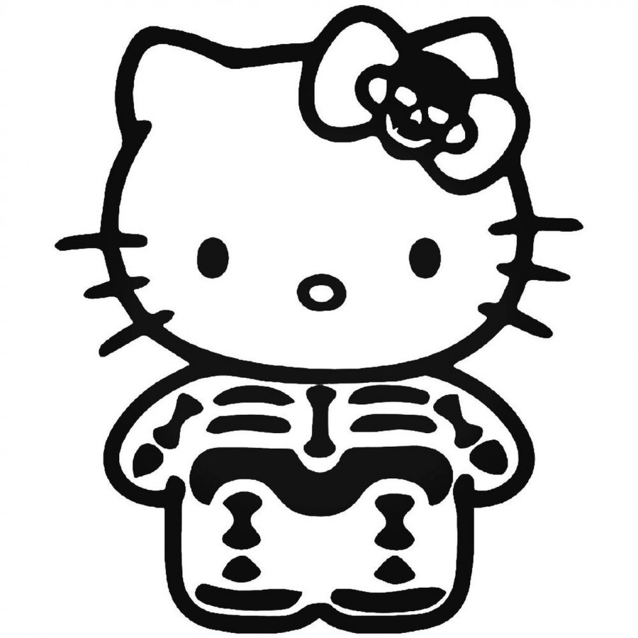 Buy Hello Kitty Skeleton Bones Vinyl Decal Sticker Online