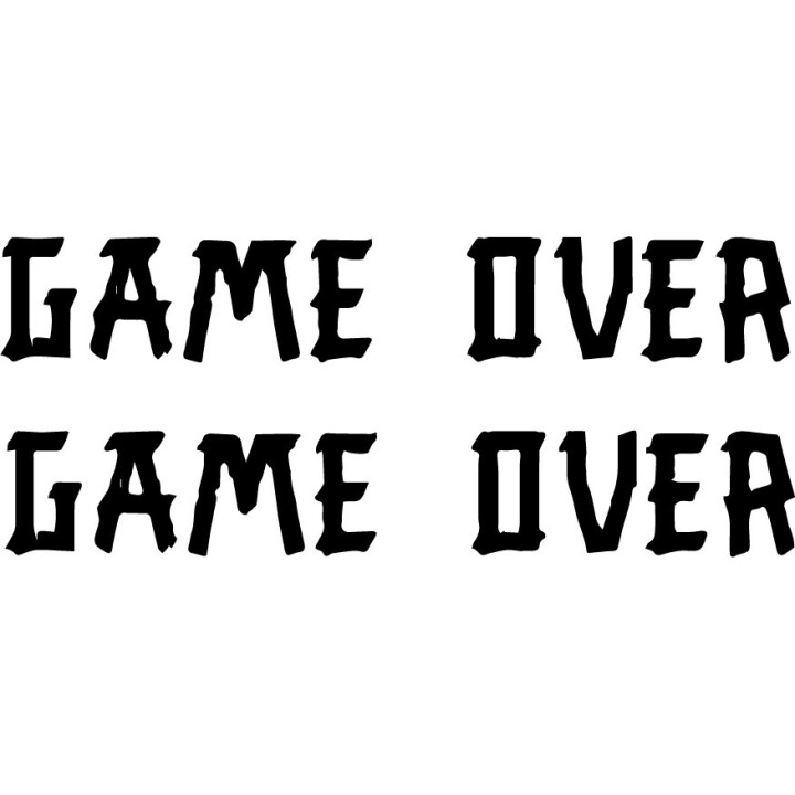 Game Over Stickers – Gamer Slogan Decals (2-Pack)