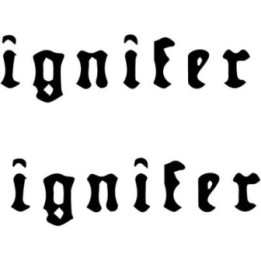 Ignifer Stickers – Black Metal Band Logo Decals (2-Pack)