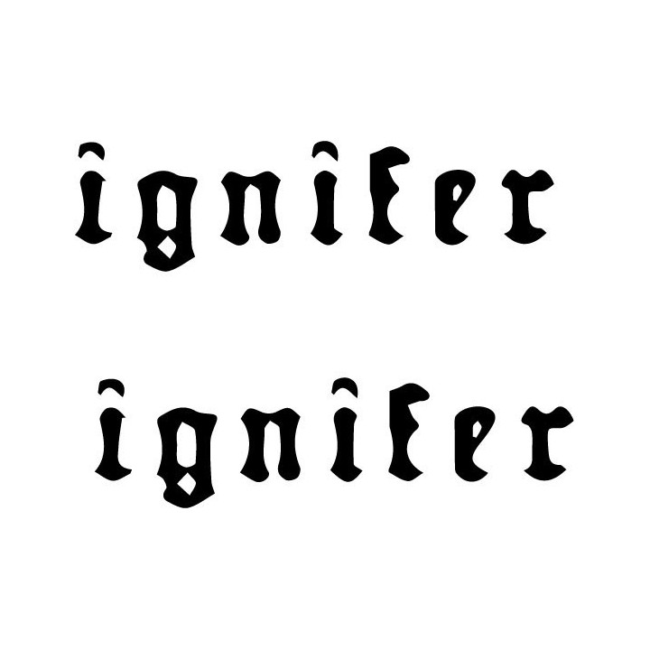 Ignifer Stickers – Black Metal Band Logo Decals (2-Pack)