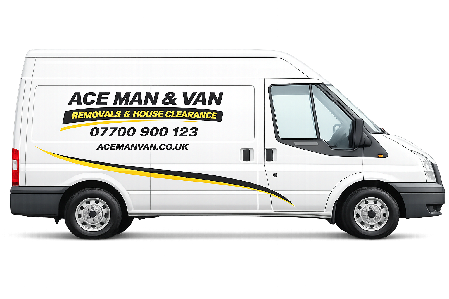 White transit van ready for custom vinyl lettering